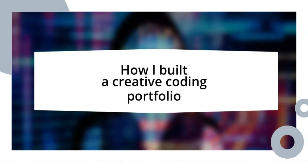 How I built a creative coding portfolio