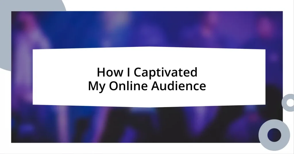 How I Captivated My Online Audience