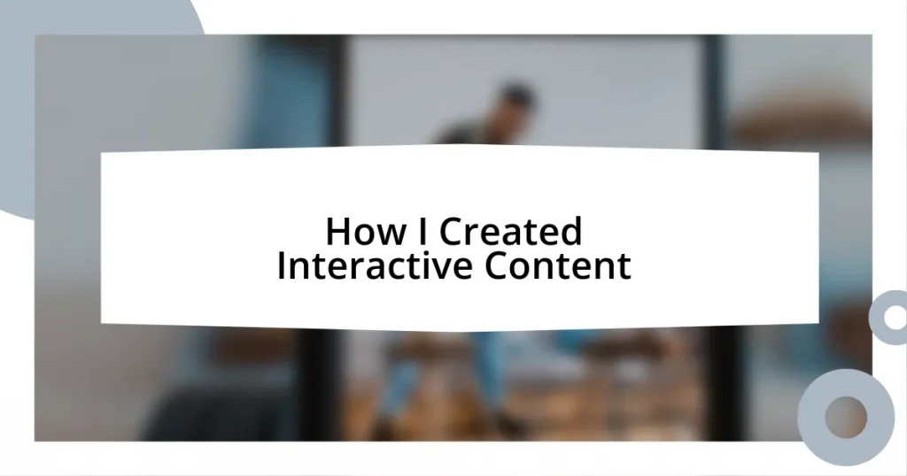 How I Created Interactive Content