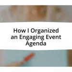 How I Organized an Engaging Event Agenda