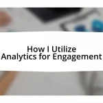 How I Utilize Analytics for Engagement