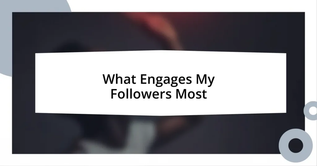 What Engages My Followers Most