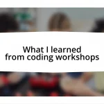 What I learned from coding workshops