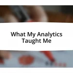 What My Analytics Taught Me