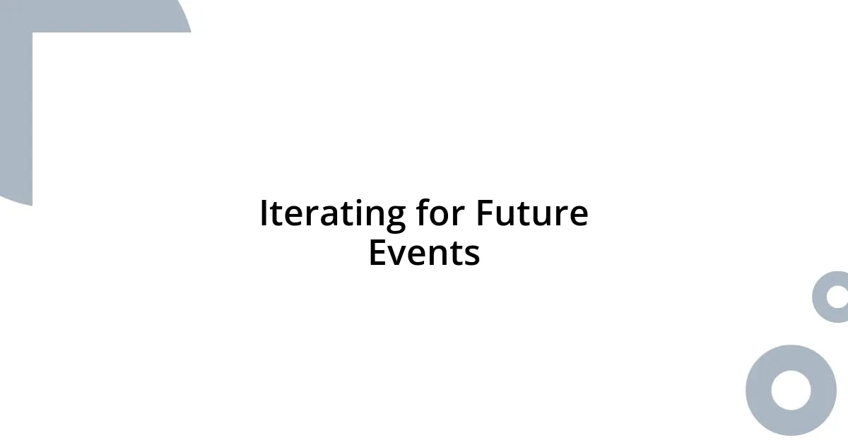 Iterating for Future Events