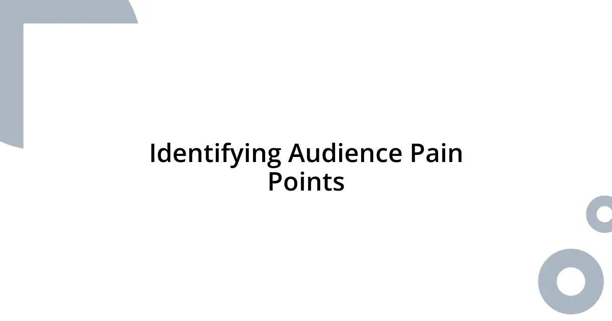 Identifying Audience Pain Points